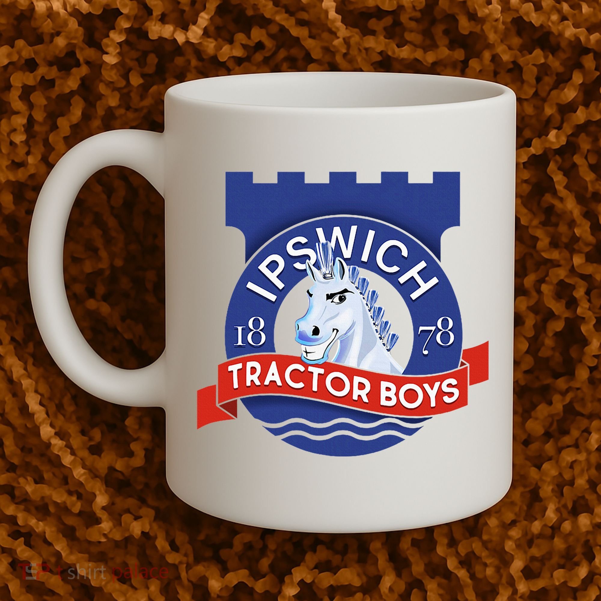 Ipswich Town Fan Tractor Suffolk Punch Badge Coffee Mug