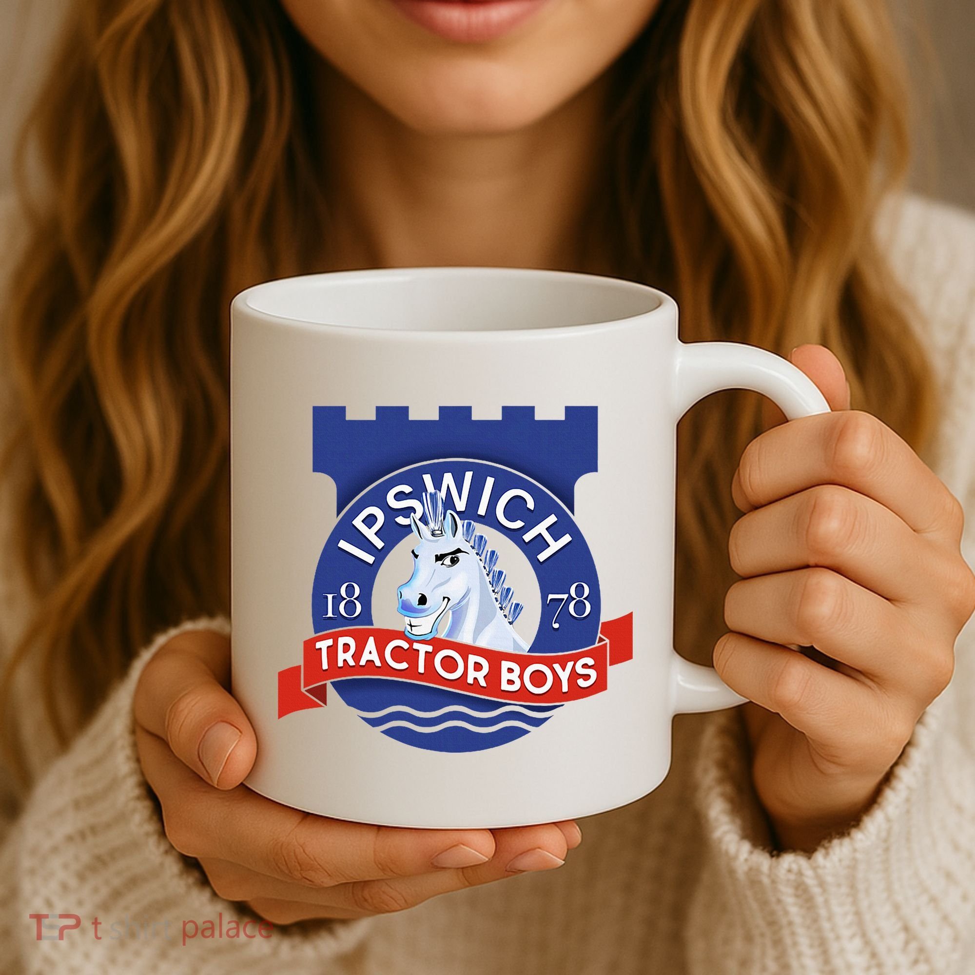Ipswich Town Fan Tractor Suffolk Punch Badge Coffee Mug