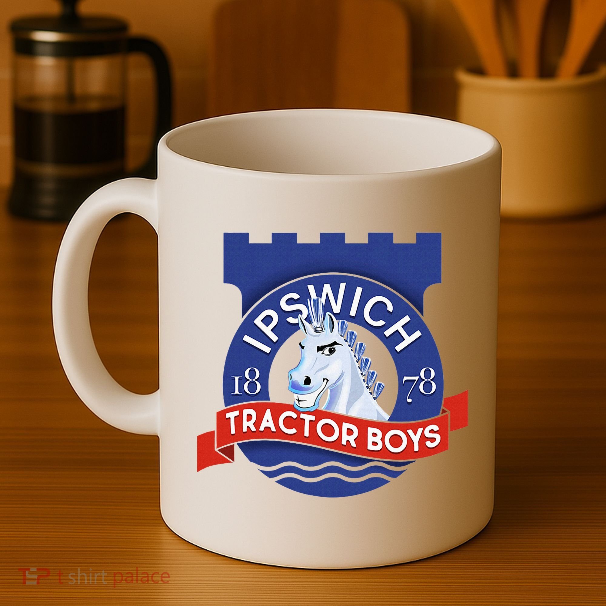 Ipswich Town Fan Tractor Suffolk Punch Badge Coffee Mug