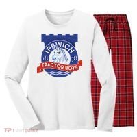 Ipswich Town Fan Tractor Suffolk Punch Badge Women's Long Sleeve Flannel Pajama Set  thumb 0