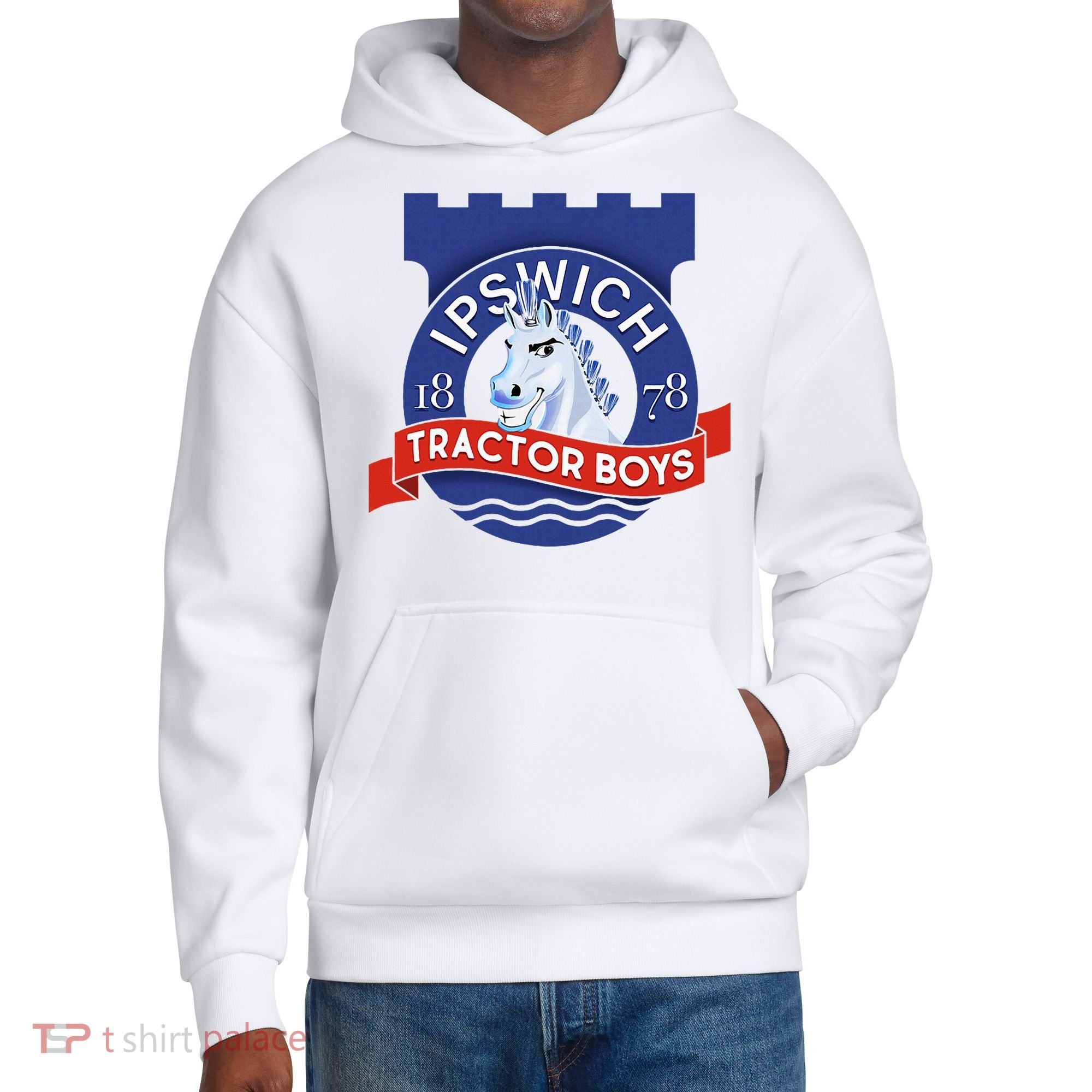 Ipswich Town Fan Tractor Suffolk Punch Badge District V.I.T. Heavyweight Hoodie
