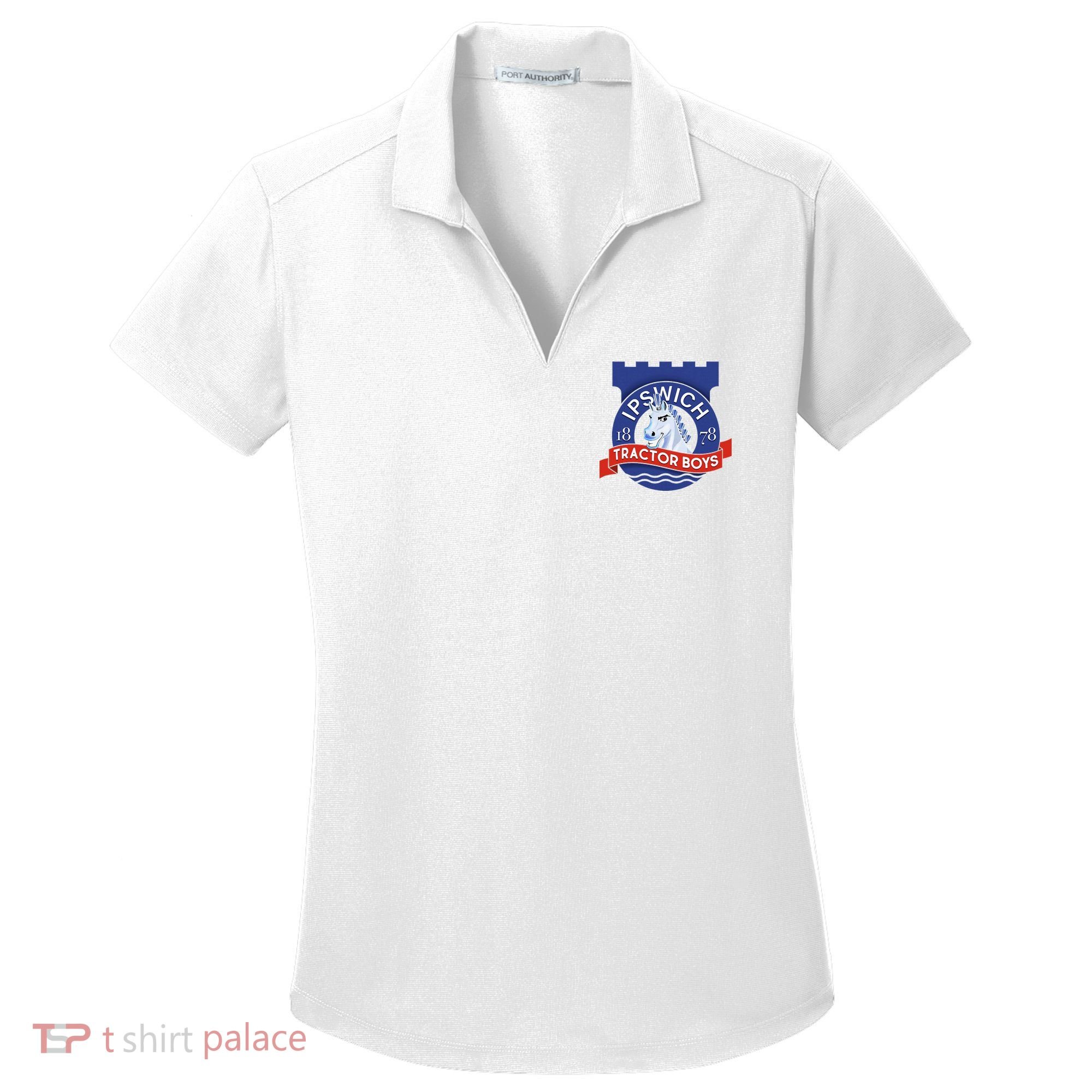 Ipswich Town Fan Tractor Suffolk Punch Badge Women's Dry Zone Grid Polo
