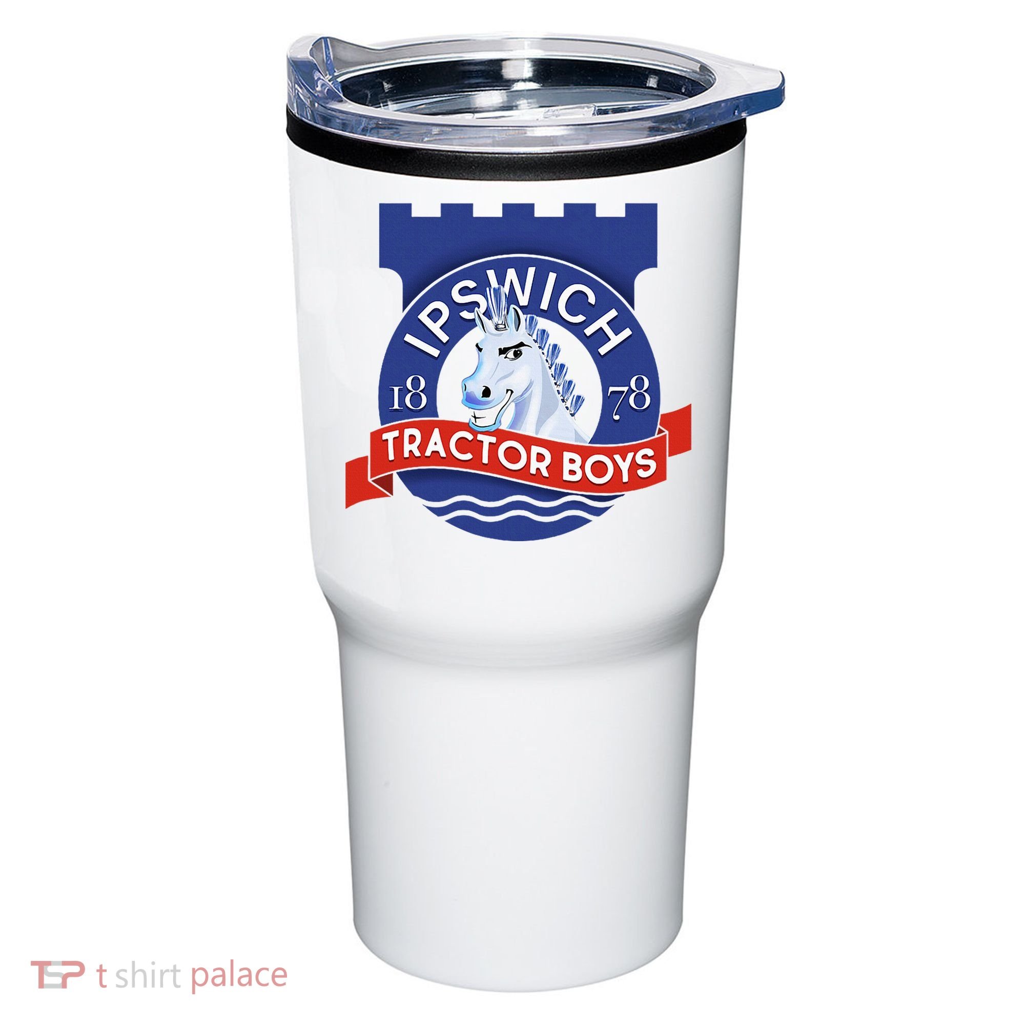 Ipswich Town Fan Tractor Suffolk Punch Badge Tumbler