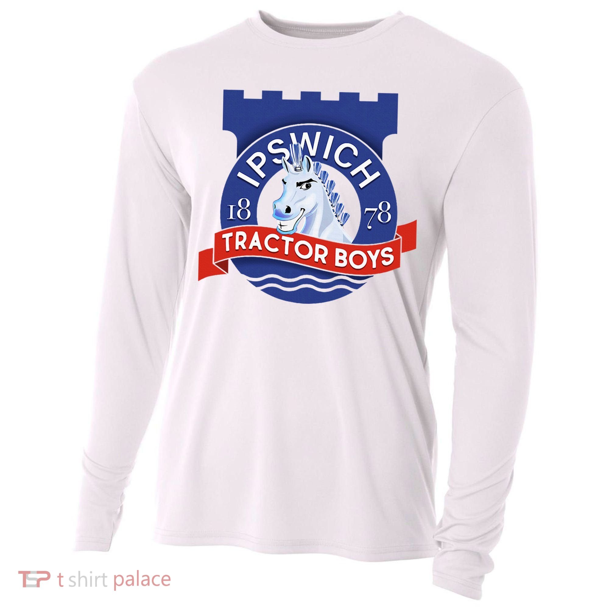 Ipswich Town Fan Tractor Suffolk Punch Badge Cooling Performance Long Sleeve Crew