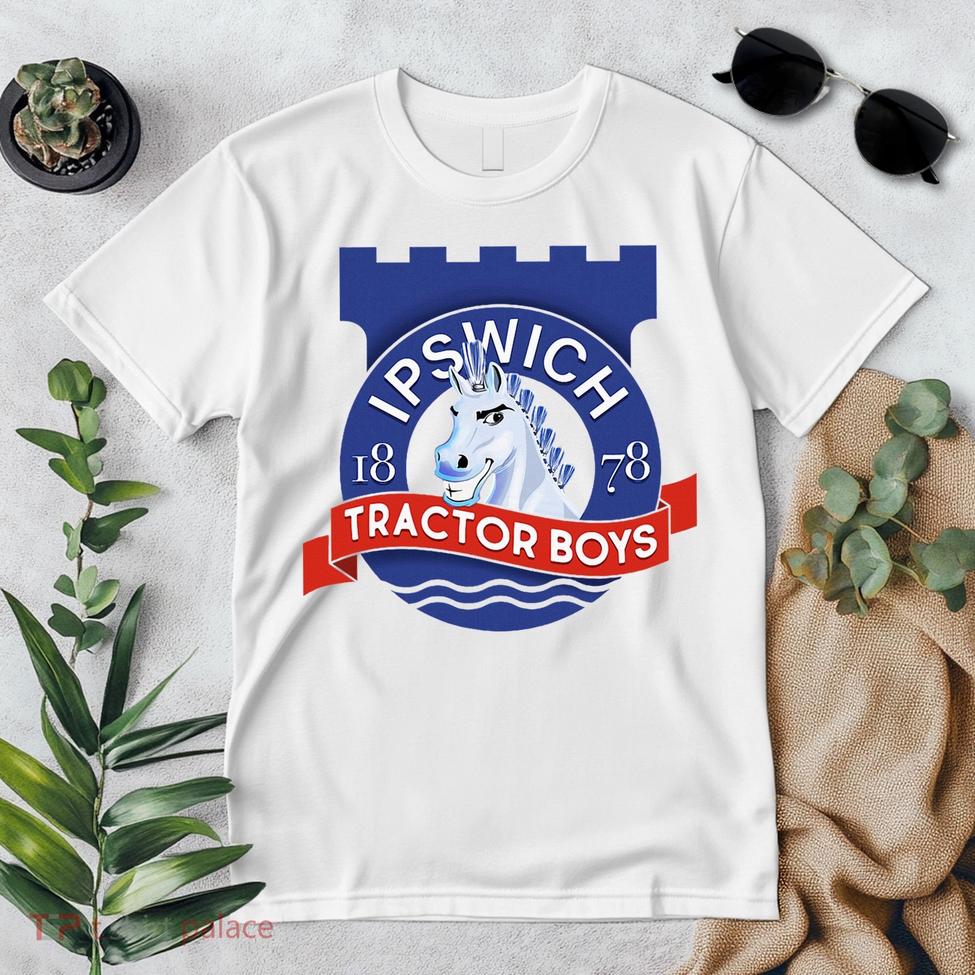 Ipswich Town Fan Tractor Suffolk Punch Badge Premium T-Shirt