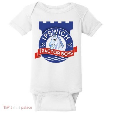 Ipswich Town Fan Tractor Suffolk Punch Badge Baby Bodysuit