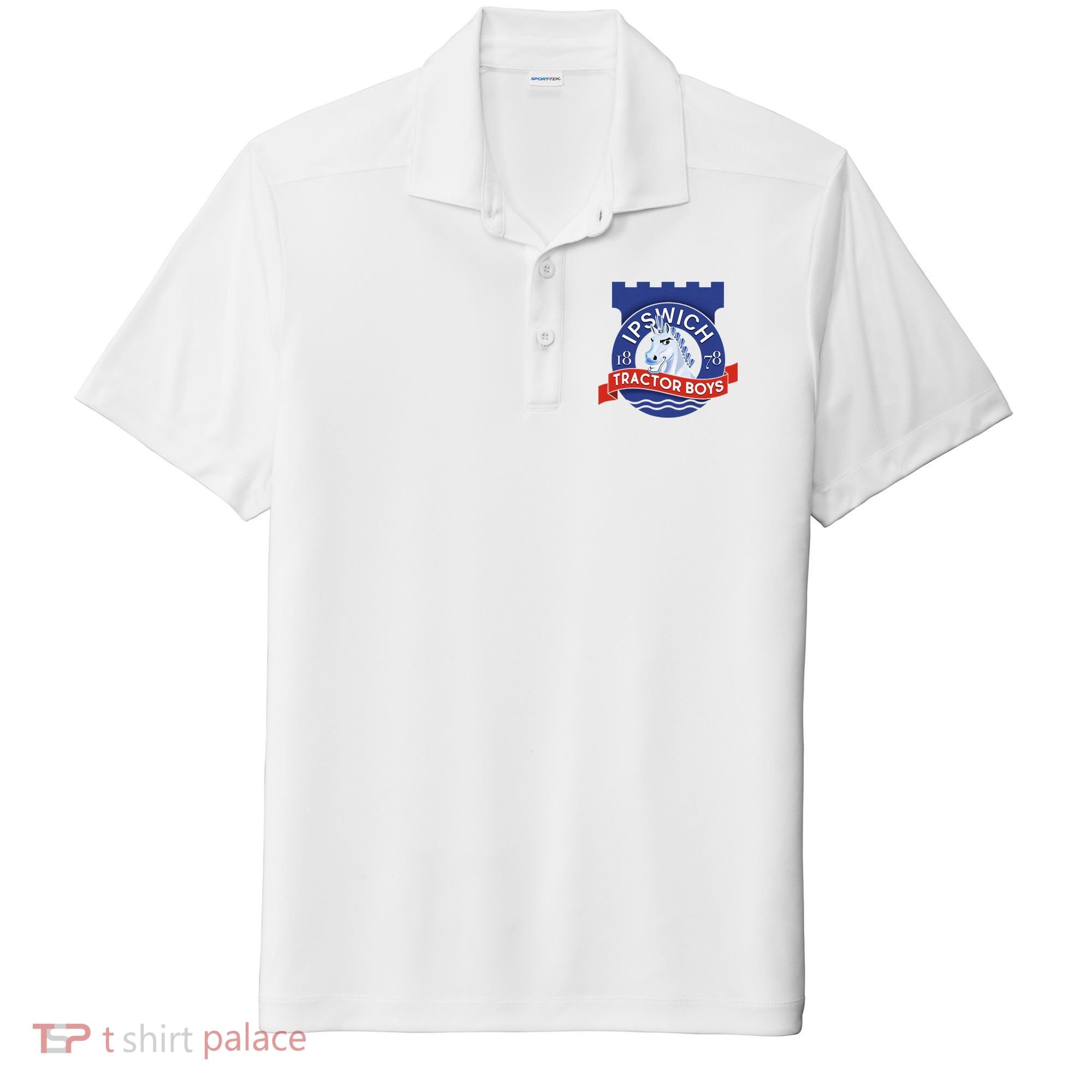 Ipswich Town Fan Tractor Suffolk Punch Badge Sport-Tek Posi-UV Pro Polo