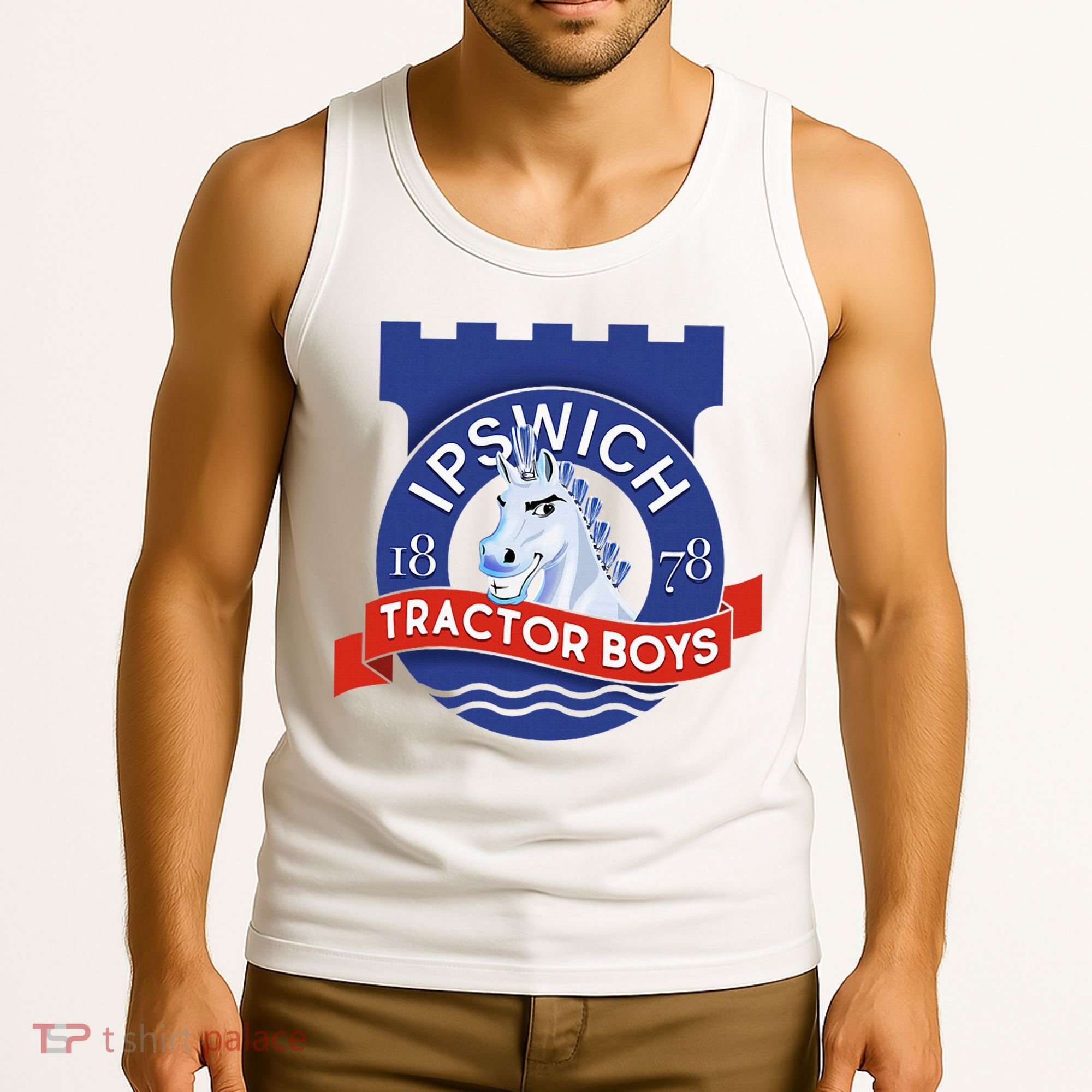 Ipswich Town Fan Tractor Suffolk Punch Badge Tank Top