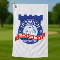 Ipswich Town Fan Tractor Suffolk Punch Badge Golf Towel thumb 1