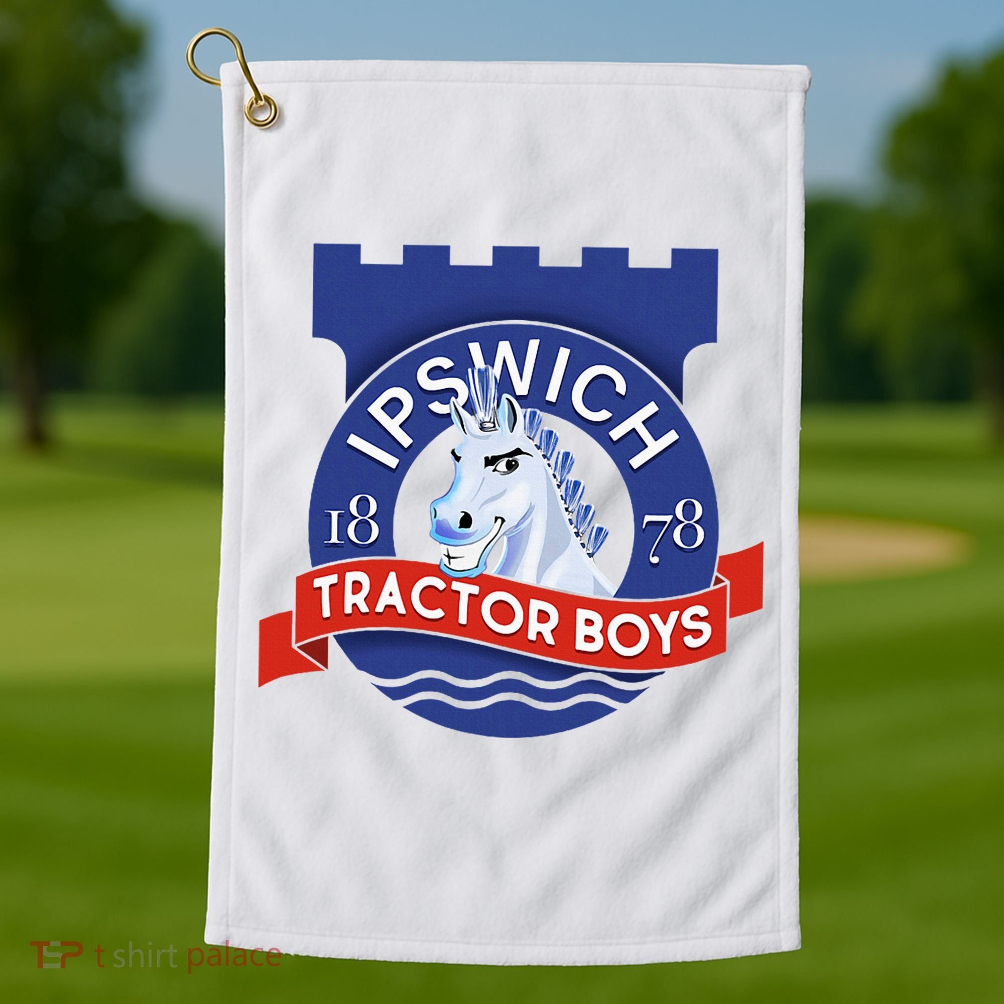 Ipswich Town Fan Tractor Suffolk Punch Badge Golf Towel