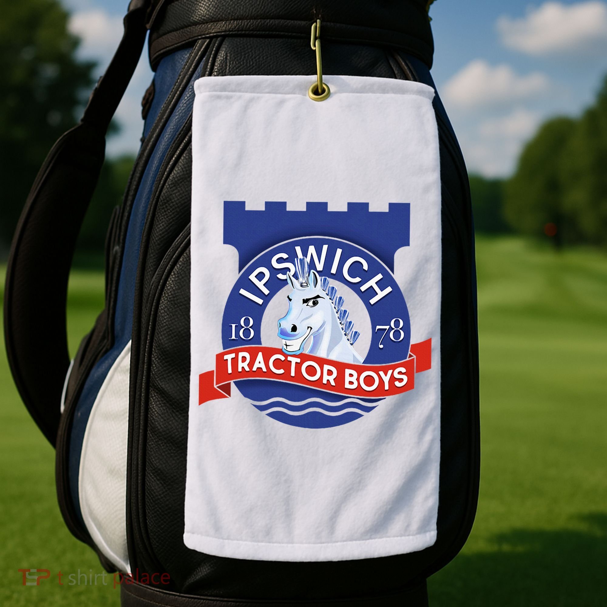Ipswich Town Fan Tractor Suffolk Punch Badge Golf Towel