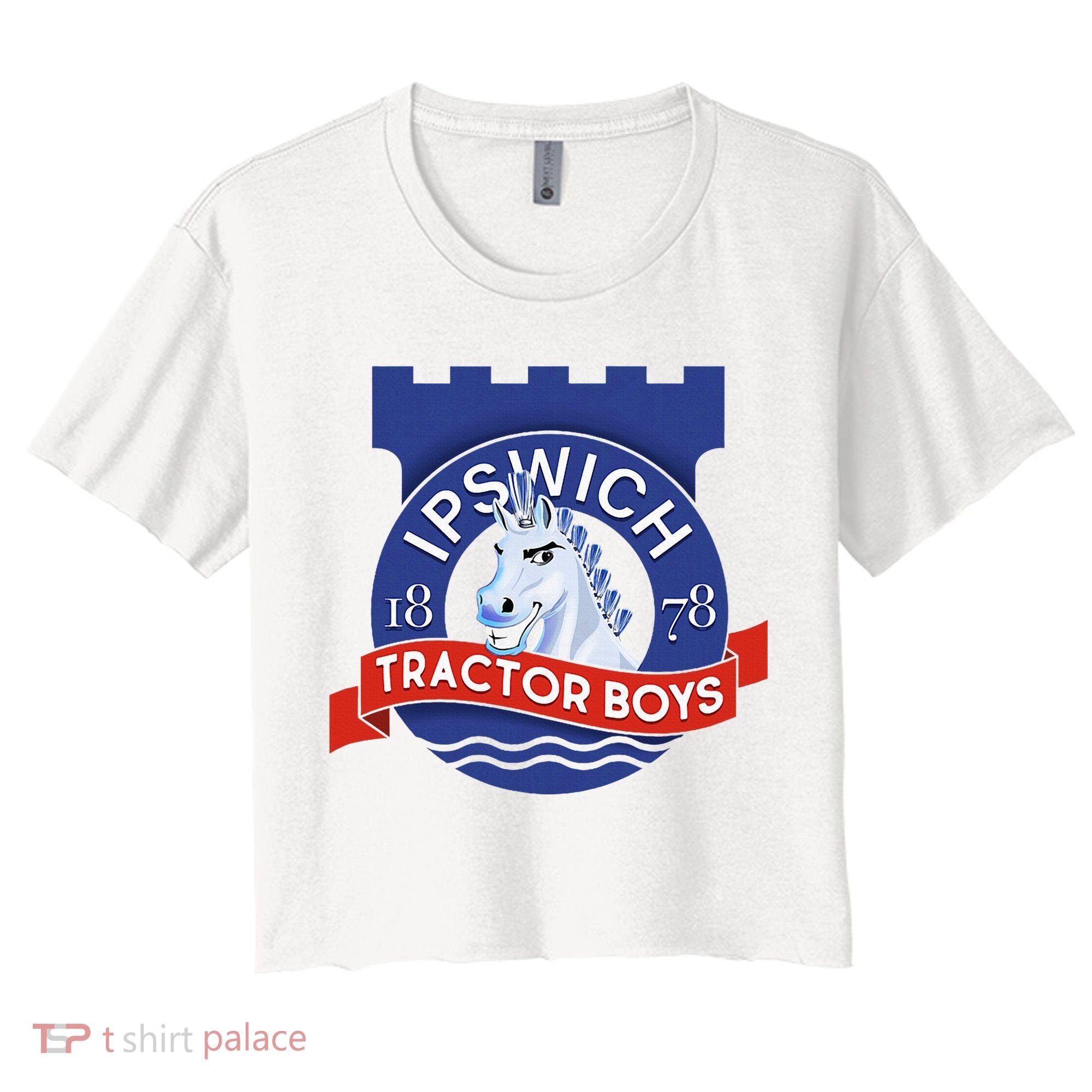 Ipswich Town Fan Tractor Suffolk Punch Badge Women's Crop Top Tee