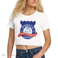 Ipswich Town Fan Tractor Suffolk Punch Badge Women's Crop Top Tee thumb 2