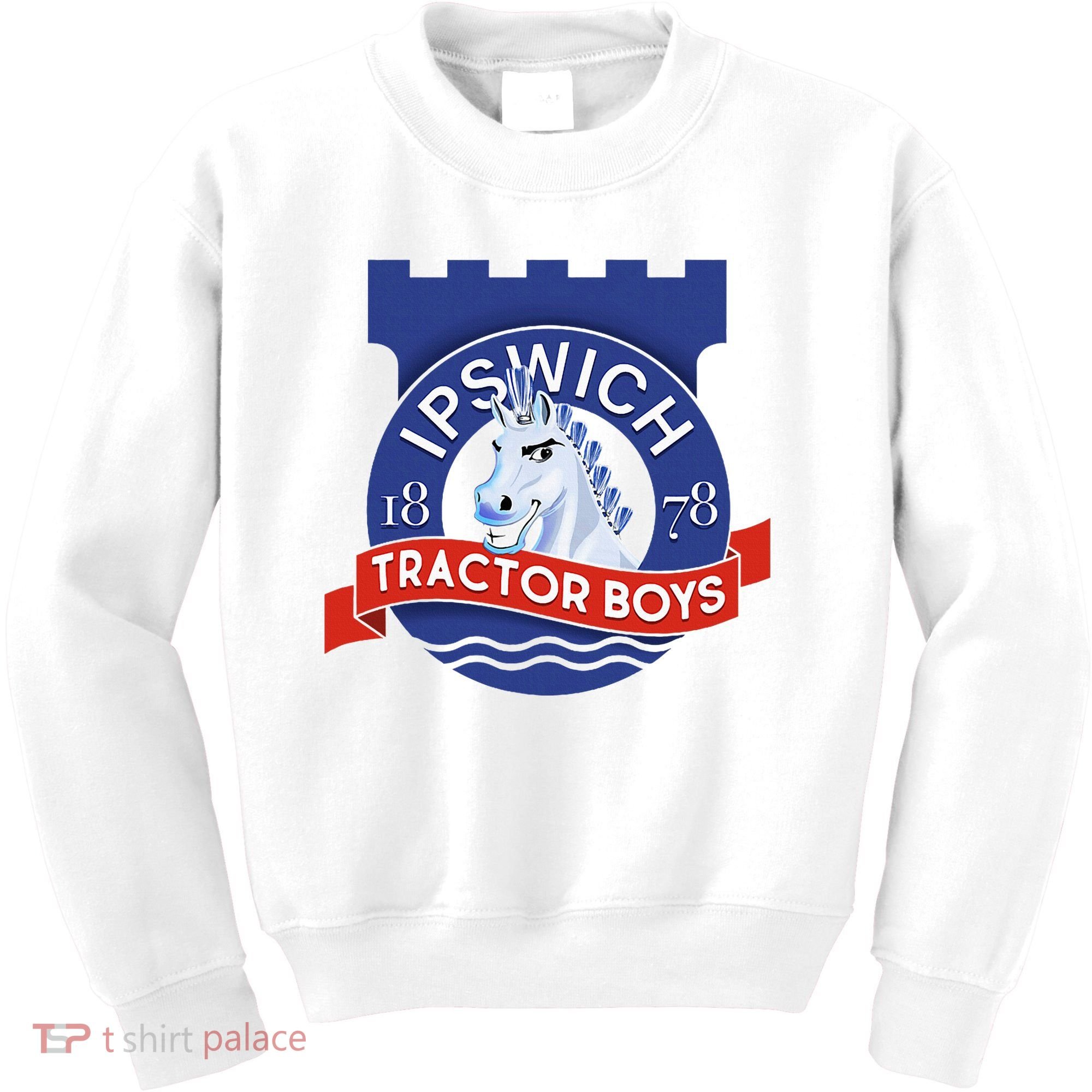 Ipswich Town Fan Tractor Suffolk Punch Badge Kids Sweatshirt
