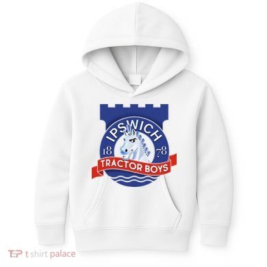 Ipswich Town Fan Tractor Suffolk Punch Badge Kids Hoodie