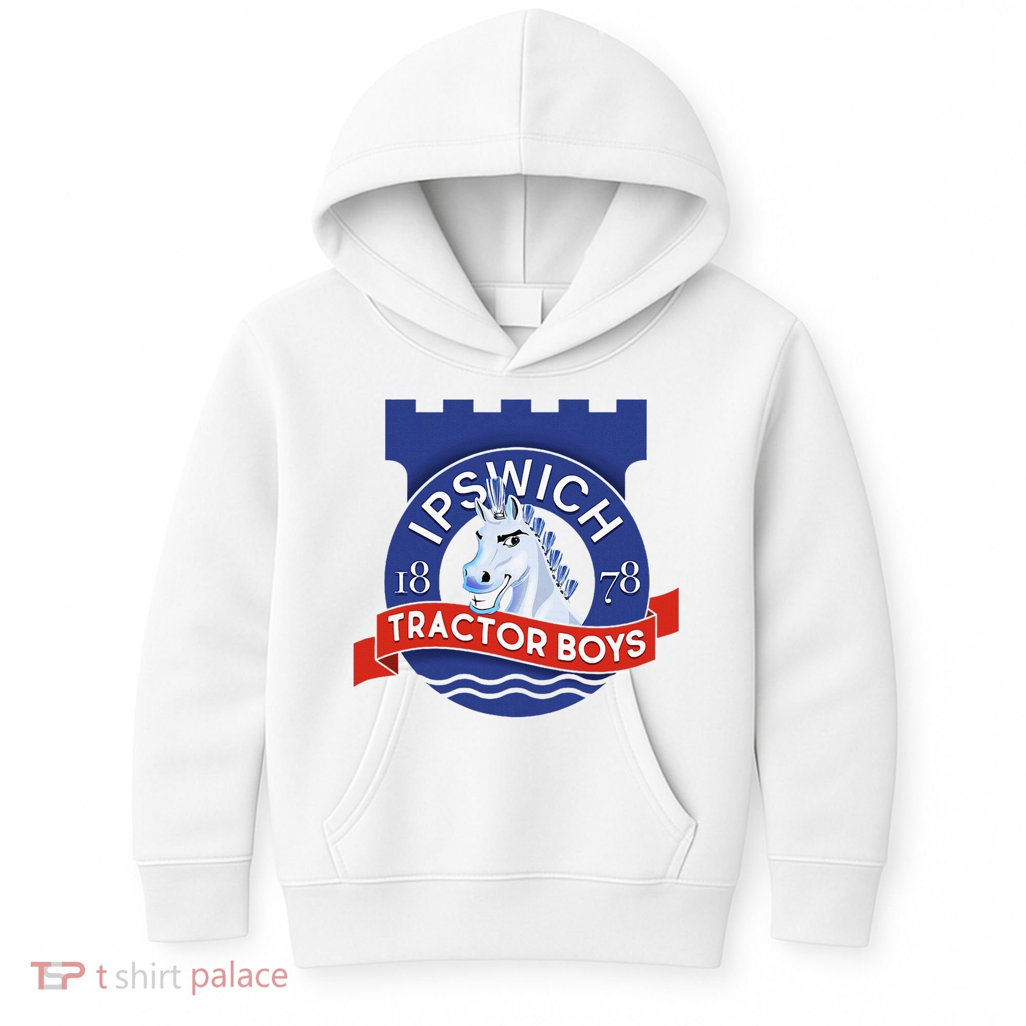 Ipswich Town Fan Tractor Suffolk Punch Badge Kids Hoodie