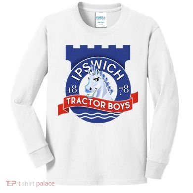 Ipswich Town Fan Tractor Suffolk Punch Badge Kids Long Sleeve Shirt