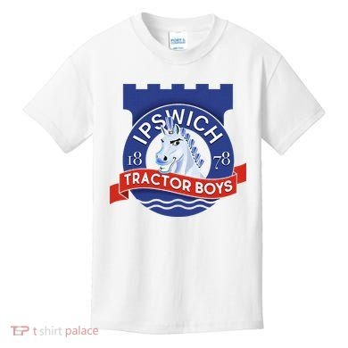 Ipswich Town Fan Tractor Suffolk Punch Badge Kids T-Shirt