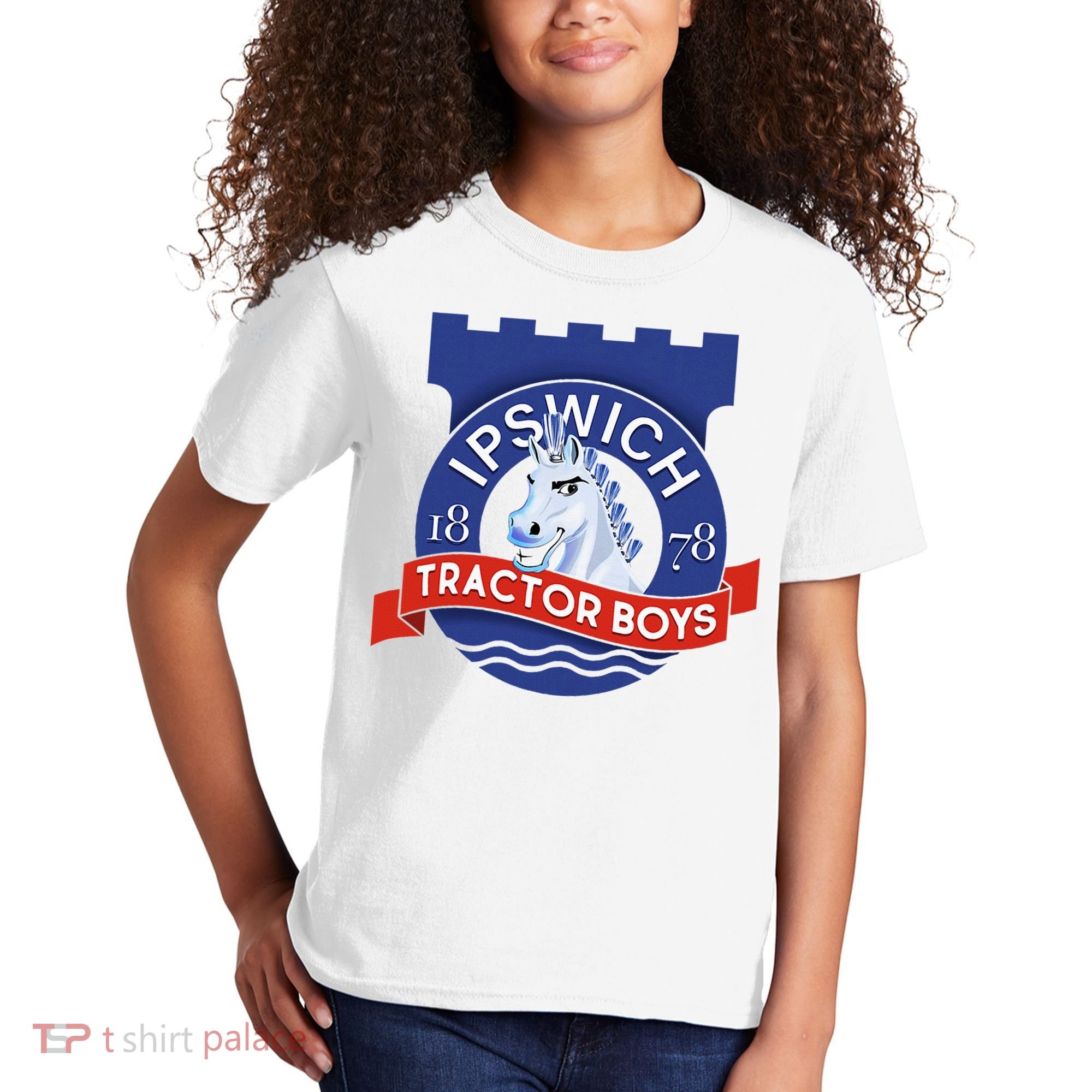 Ipswich Town Fan Tractor Suffolk Punch Badge Kids T-Shirt