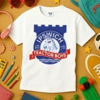 Ipswich Town Fan Tractor Suffolk Punch Badge Kids T-Shirt thumb 3