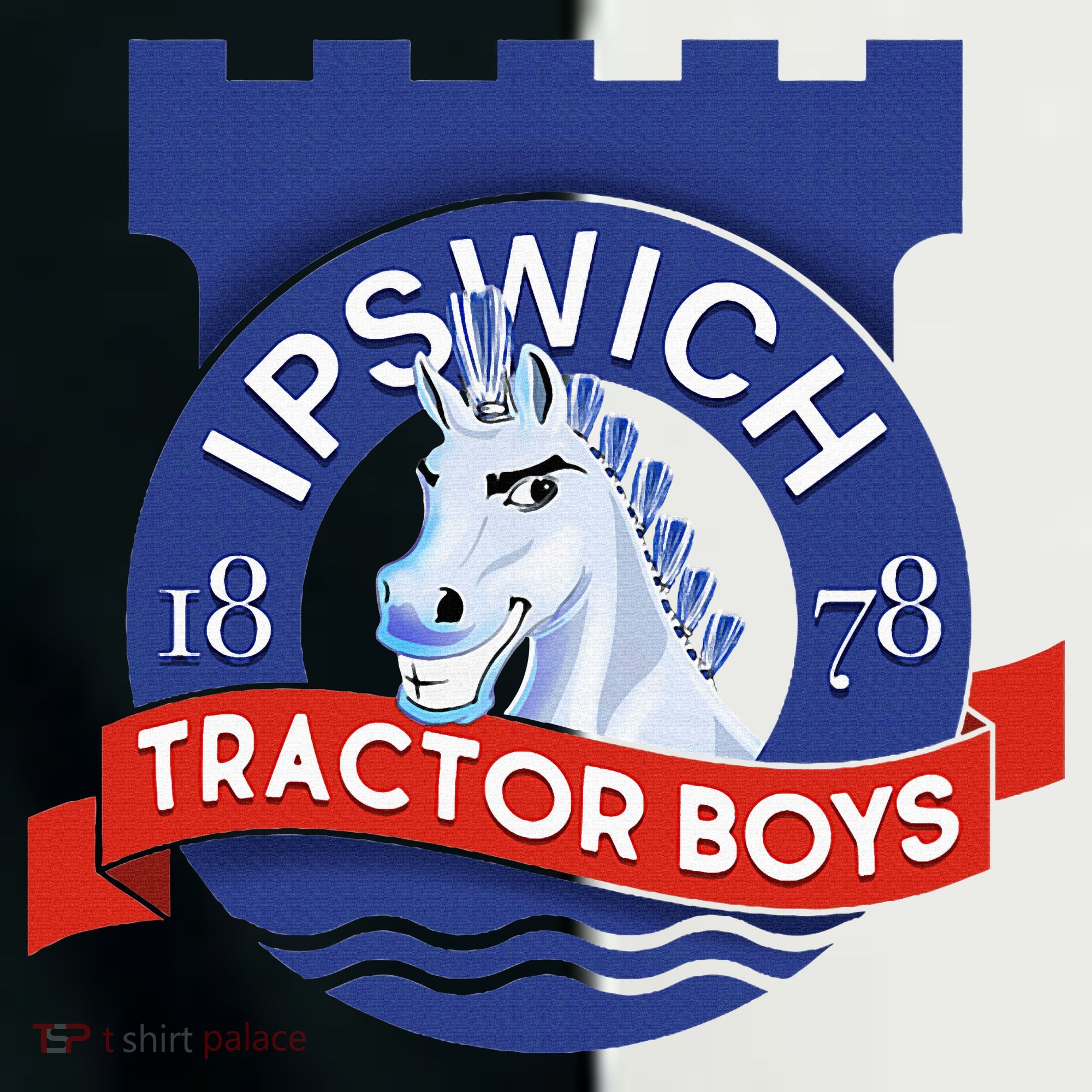 Ipswich Town Fan Tractor Suffolk Punch Badge Infant Baby Jersey Bodysuit