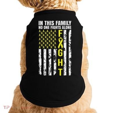 In This Family No One Fight Alone Sarcoma Awareness Doggie Tank