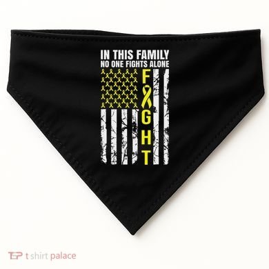 In This Family No One Fight Alone Sarcoma Awareness USA-Made Doggie Bandana