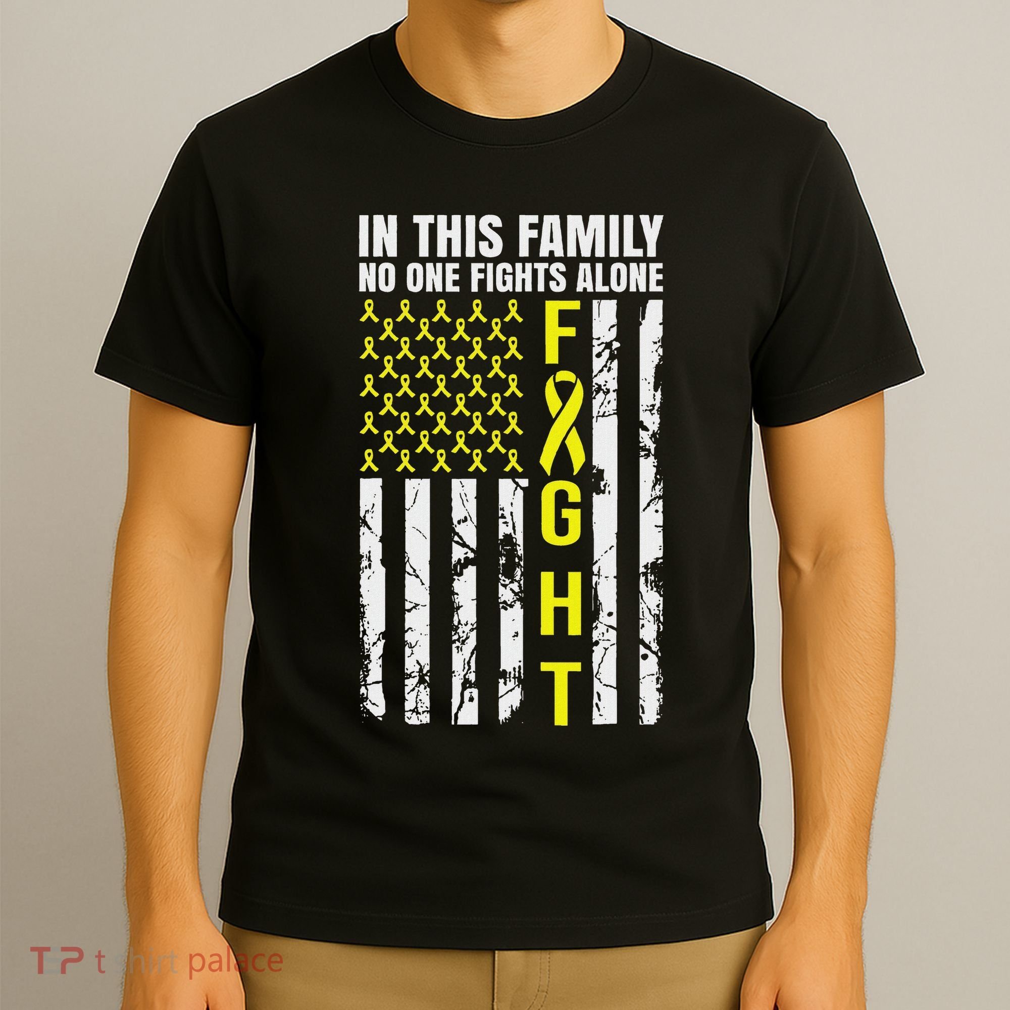 In This Family No One Fight Alone Sarcoma Awareness T-Shirt