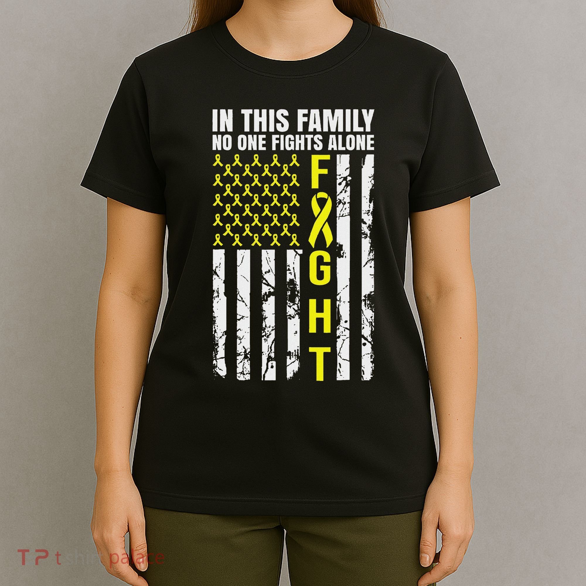 In This Family No One Fight Alone Sarcoma Awareness T-Shirt