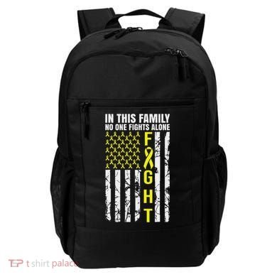 In This Family No One Fight Alone Sarcoma Awareness Backpack