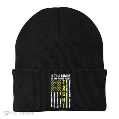 In This Family No One Fight Alone Sarcoma Awareness Beanie