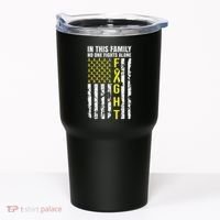 In This Family No One Fight Alone Sarcoma Awareness Tumbler thumb 0