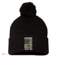 In This Family No One Fight Alone Sarcoma Awareness Pom Pom 12in Knit Beanie thumb 0