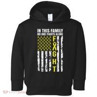 In This Family No One Fight Alone Sarcoma Awareness Toddler Hoodie thumb 0