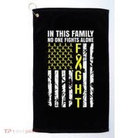 In This Family No One Fight Alone Sarcoma Awareness Golf Towel thumb 0
