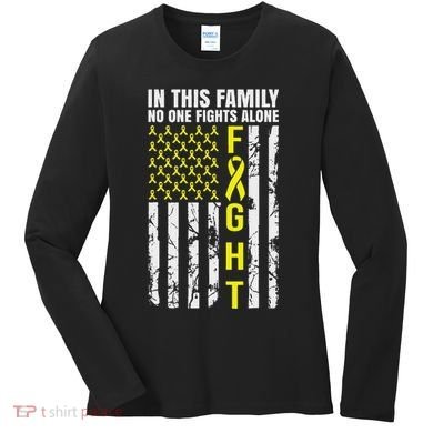 In This Family No One Fight Alone Sarcoma Awareness Women's Long Sleeve Shirt