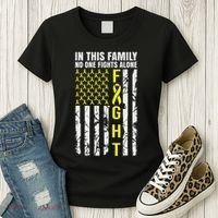 In This Family No One Fight Alone Sarcoma Awareness Women's T-Shirt thumb 3