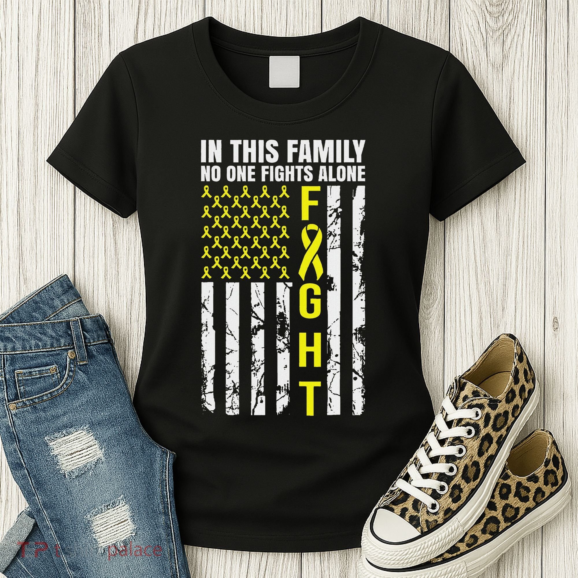 In This Family No One Fight Alone Sarcoma Awareness Women's T-Shirt