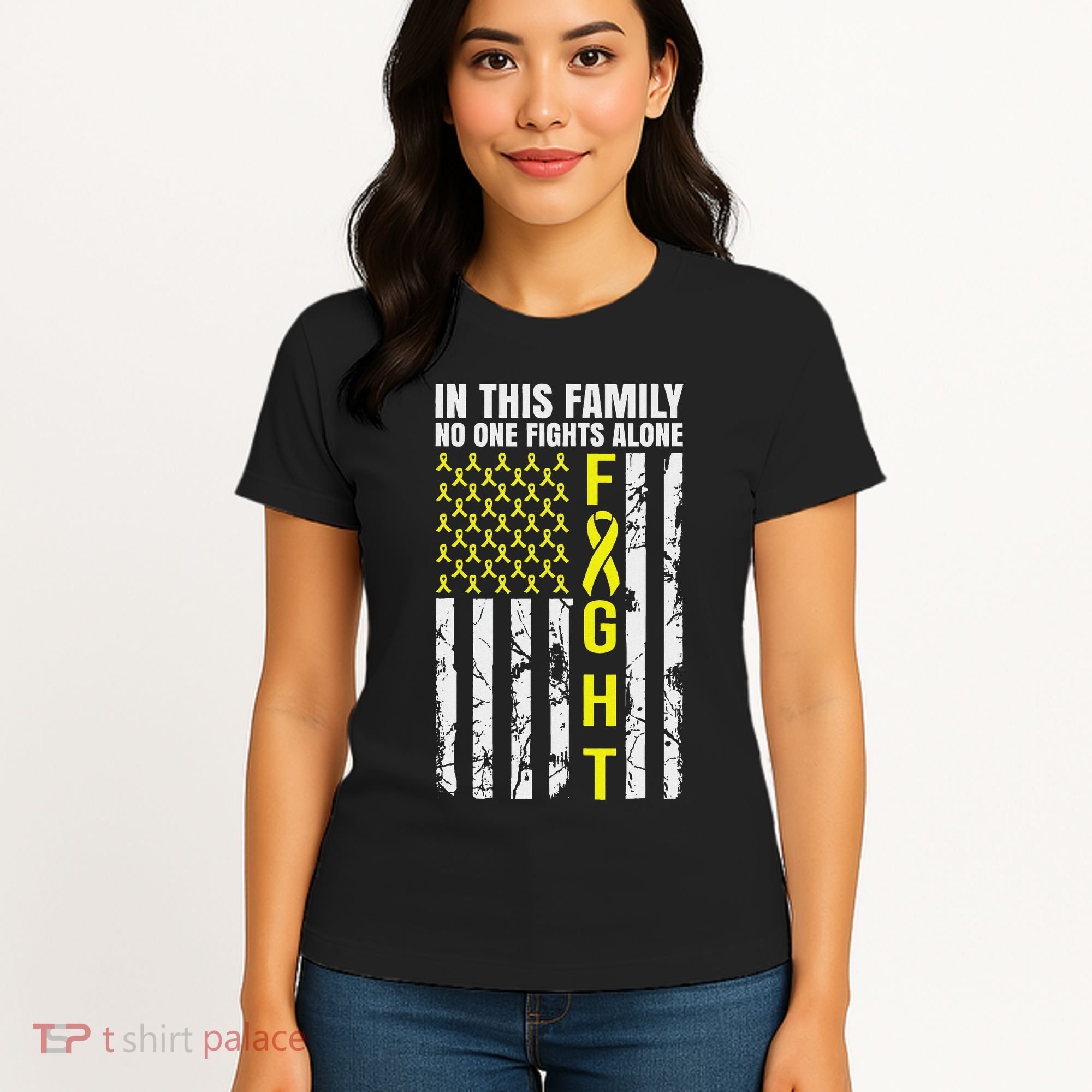 In This Family No One Fight Alone Sarcoma Awareness Women's T-Shirt