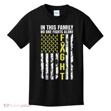 In This Family No One Fight Alone Sarcoma Awareness Kids T-Shirt