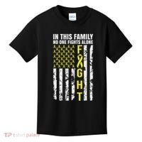 In This Family No One Fight Alone Sarcoma Awareness Kids T-Shirt thumb 0