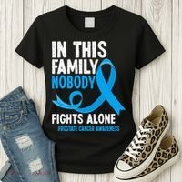 In This Family Nobody Fights Alone Prostate Cancer Awareness Women's T-Shirt thumb 3