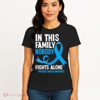 In This Family Nobody Fights Alone Prostate Cancer Awareness Women's T-Shirt thumb 4
