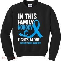 In This Family Nobody Fights Alone Prostate Cancer Awareness Kids Sweatshirt thumb 0