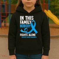 In This Family Nobody Fights Alone Prostate Cancer Awareness Kids Hoodie thumb 3