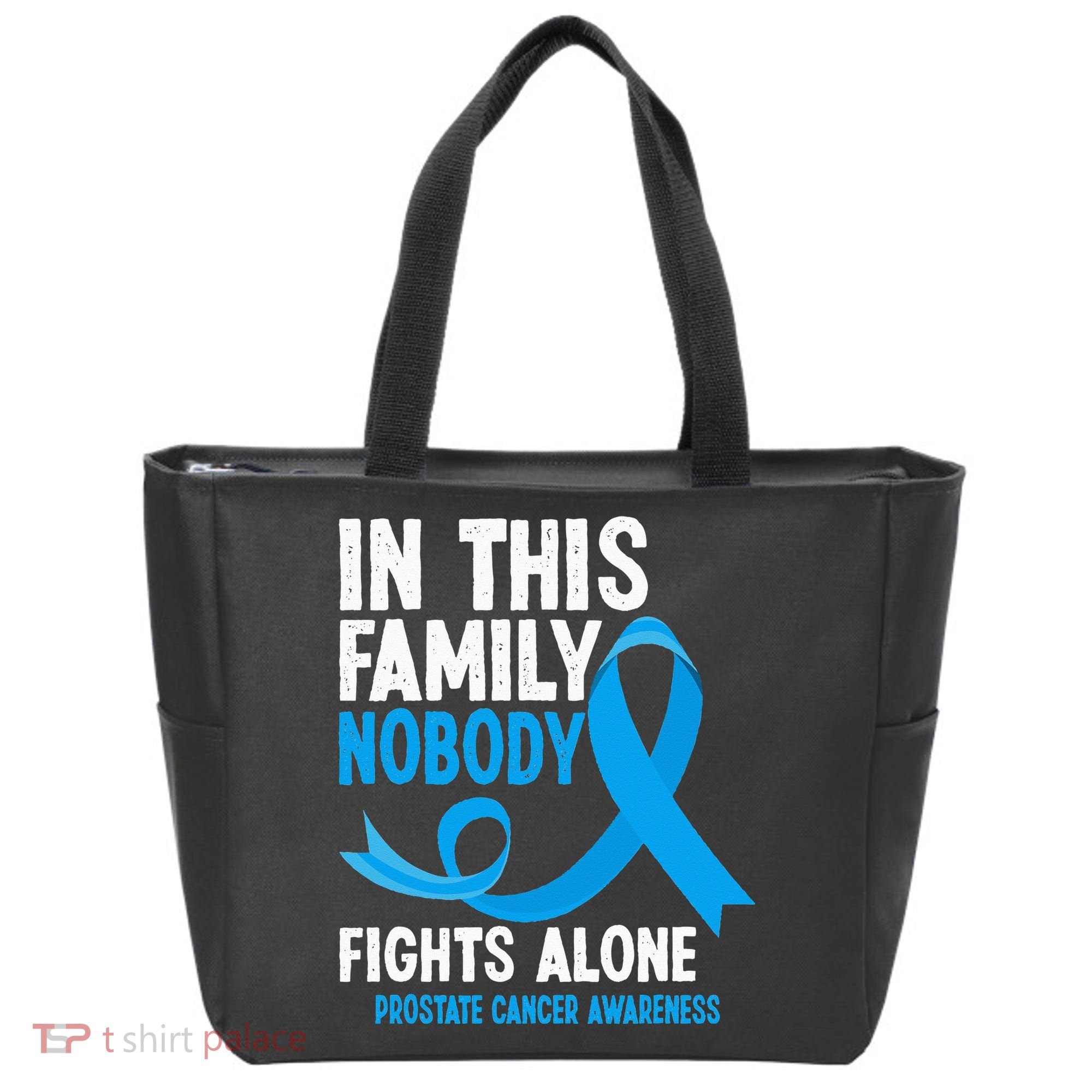 In This Family Nobody Fights Alone Prostate Cancer Awareness Tote Bag