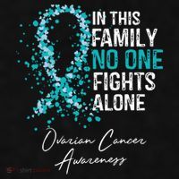 In This Family No One Fights Alone Ovarian Cancer Ladies PosiCharge Tri-Blend Wicking Tank thumb 2