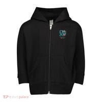 In This Family No One Fights Alone Ovarian Cancer Toddler Zip Fleece Hoodie thumb 0
