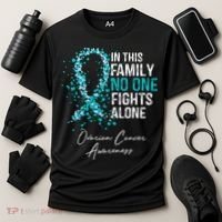 In This Family No One Fights Alone Ovarian Cancer Cooling Performance Crew T-Shirt thumb 3