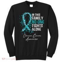 In This Family No One Fights Alone Ovarian Cancer Sweatshirt thumb 0